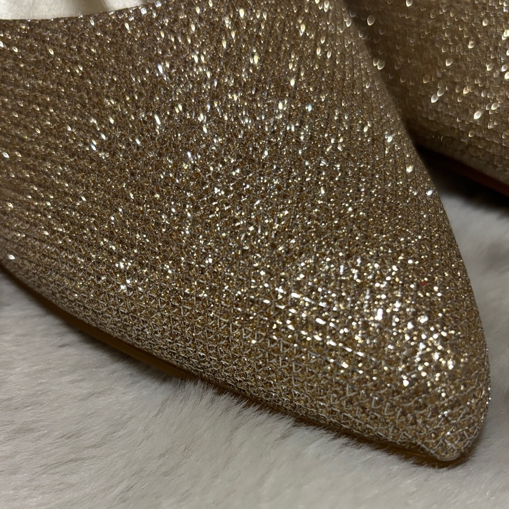 Hosio Glittering Gold Women's Heels - Picture 8 of 8